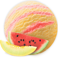 «MOROZPRODUKT» melon-watermelon with a layer of creamy sorbet in ditches