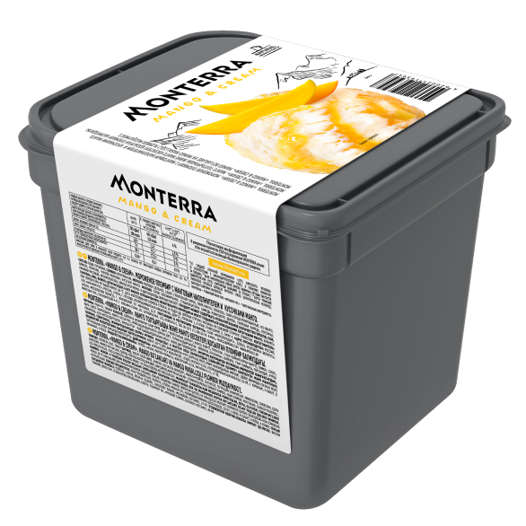 “MONTERRA” ice cream with mango filling and mango pieces “MONTERRA” ice cream with mango filling and mango pieces